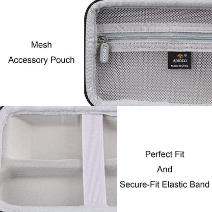 Aproca scratch resistant hard storage bag back view illustrating premium 1680D fabric
