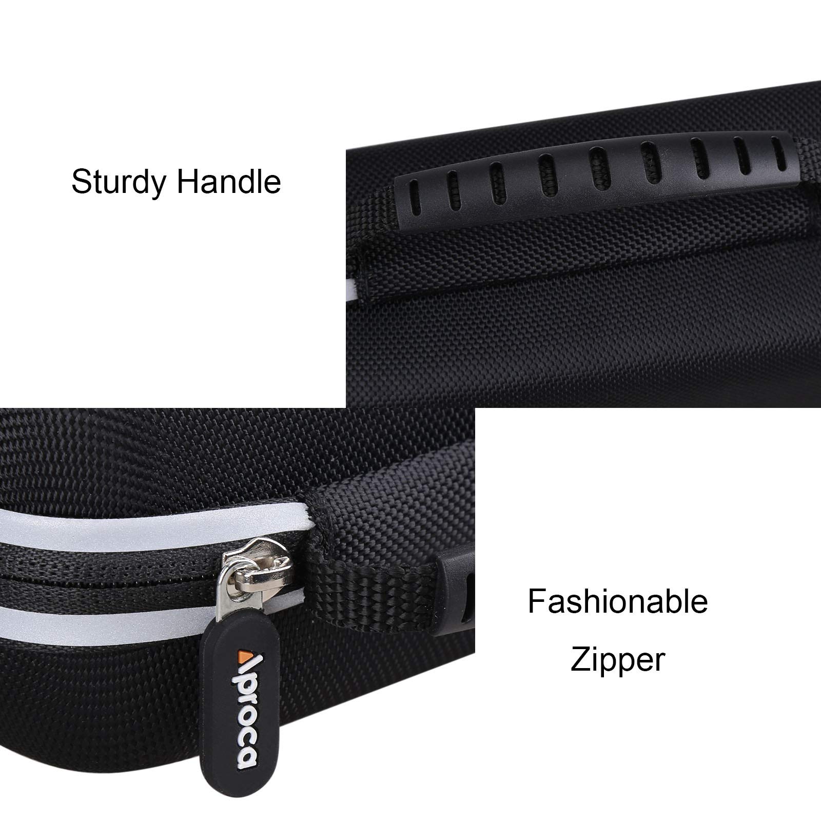 Aproca travel case zipper mechanism details emphasizing smooth opening functionality