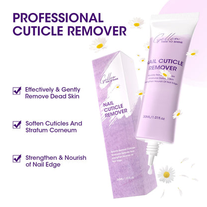 Applying Gellen cuticle softener cream to fingernails