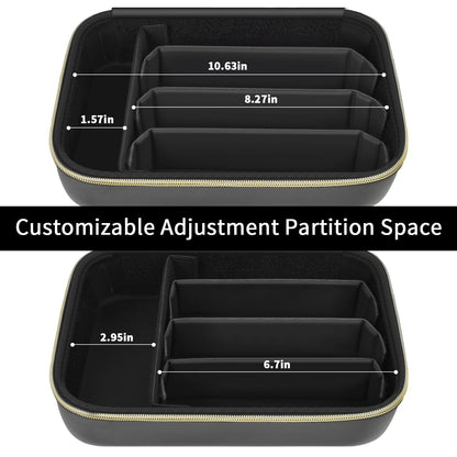 Casmilee trimmer organizer middle panel showing elastic loops holding scissors and blade guards.