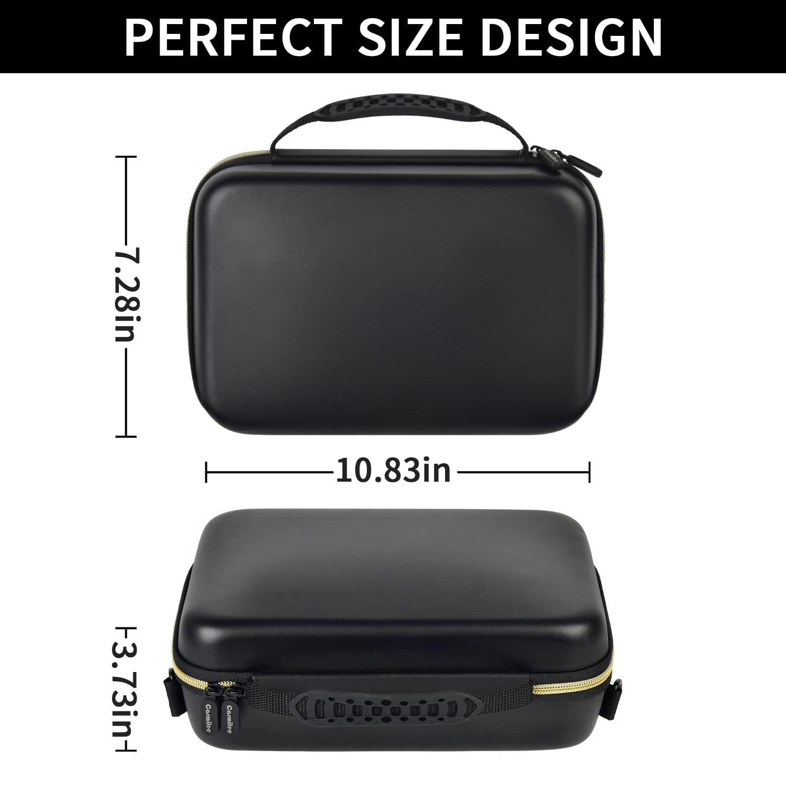Casmilee professional barber storage box showing top mesh pocket filled with power cables and chargers.