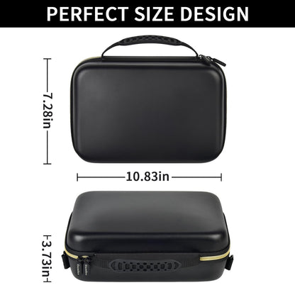 Casmilee professional barber storage box showing top mesh pocket filled with power cables and chargers.
