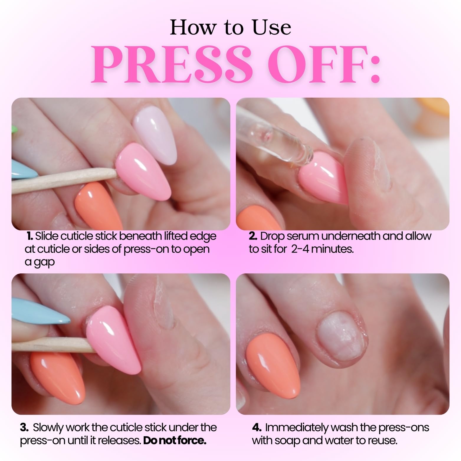 Press Off nail glue remover 30 milliliter bottle packaging details