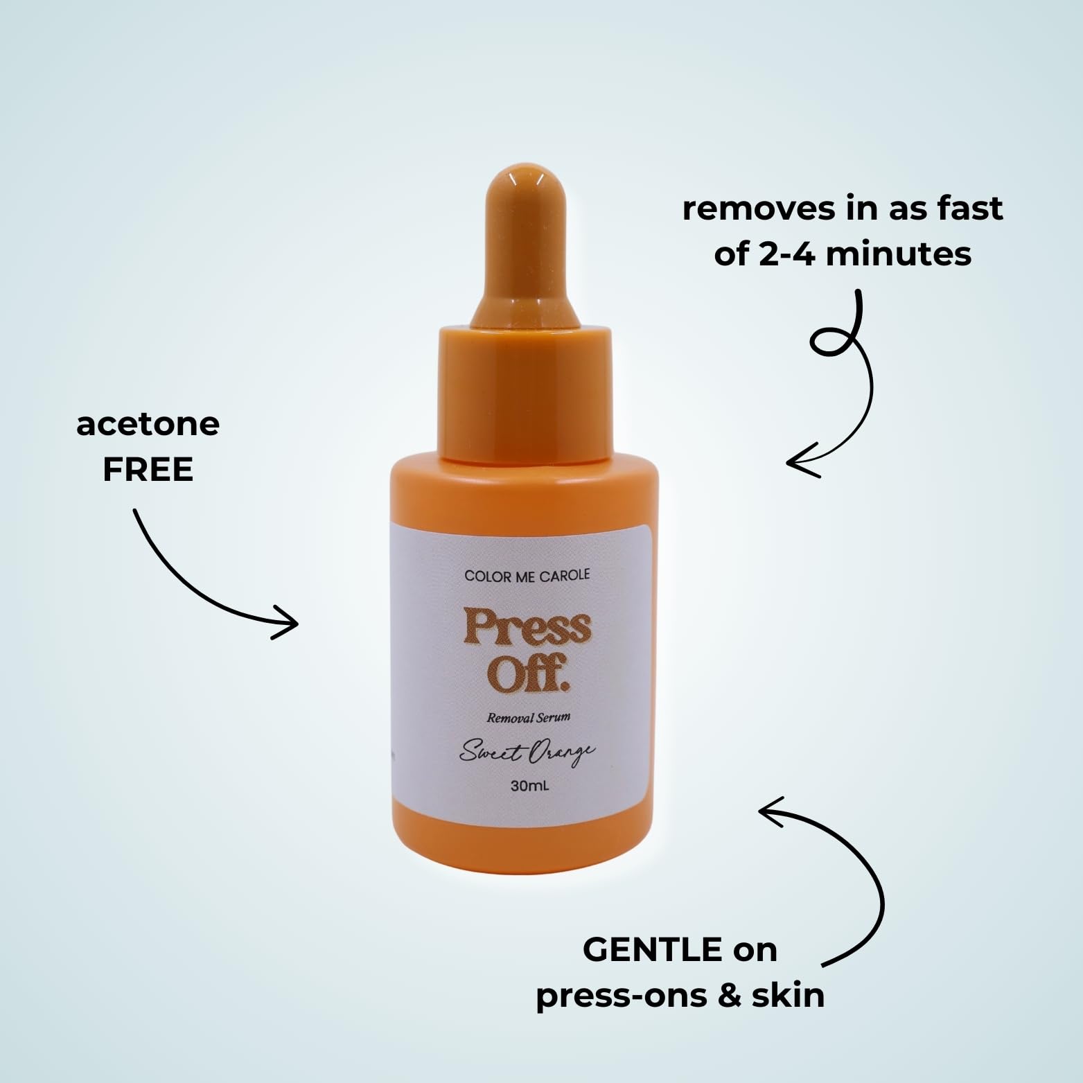 Authentic Color Me Carole press on nail glue solvent for natural nail care