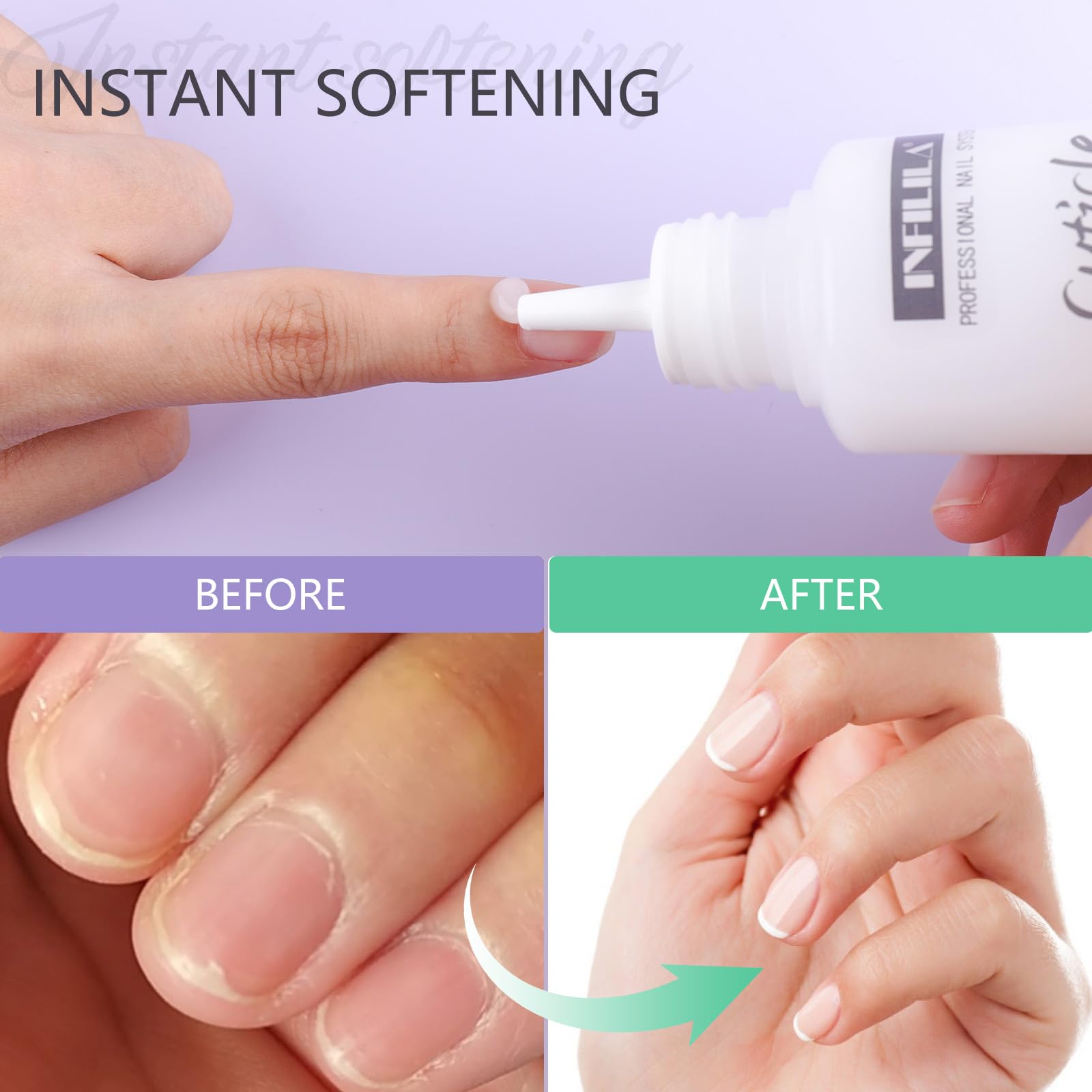 Close up of Nxj Infilila professional cuticle remover liquid