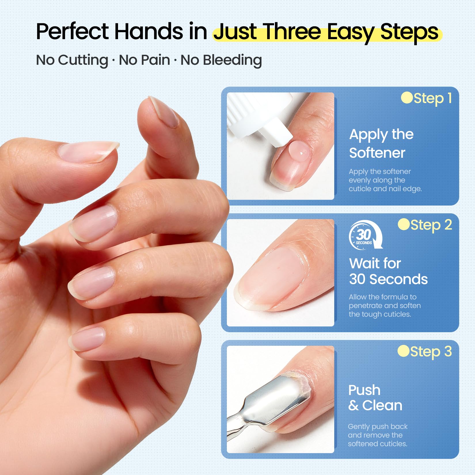 Stainless steel manicure tools included in Morovan kit