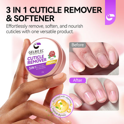 Gelike EC rose scented cuticle balm jar open texture view