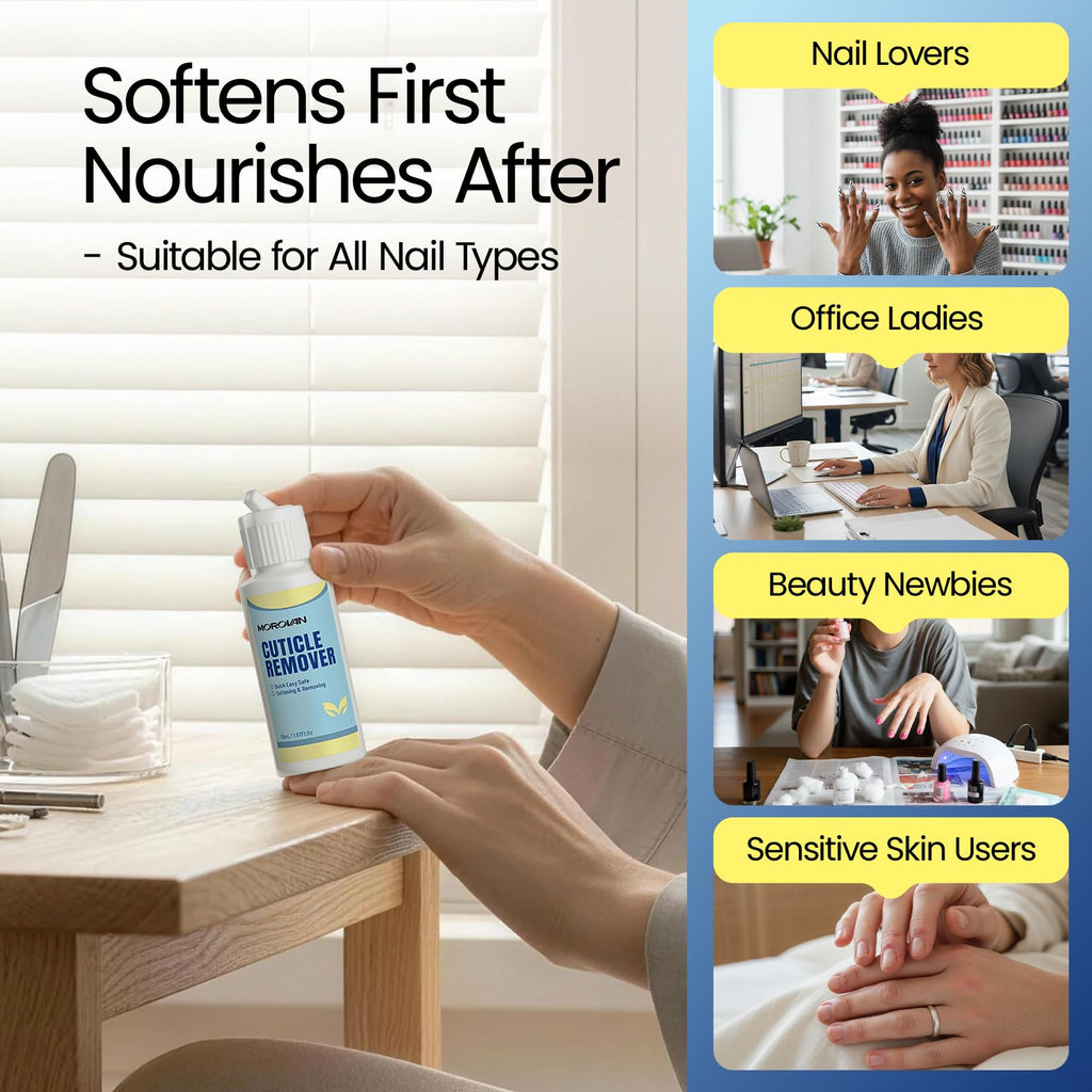 At-home manicure results using Morovan cuticle tools