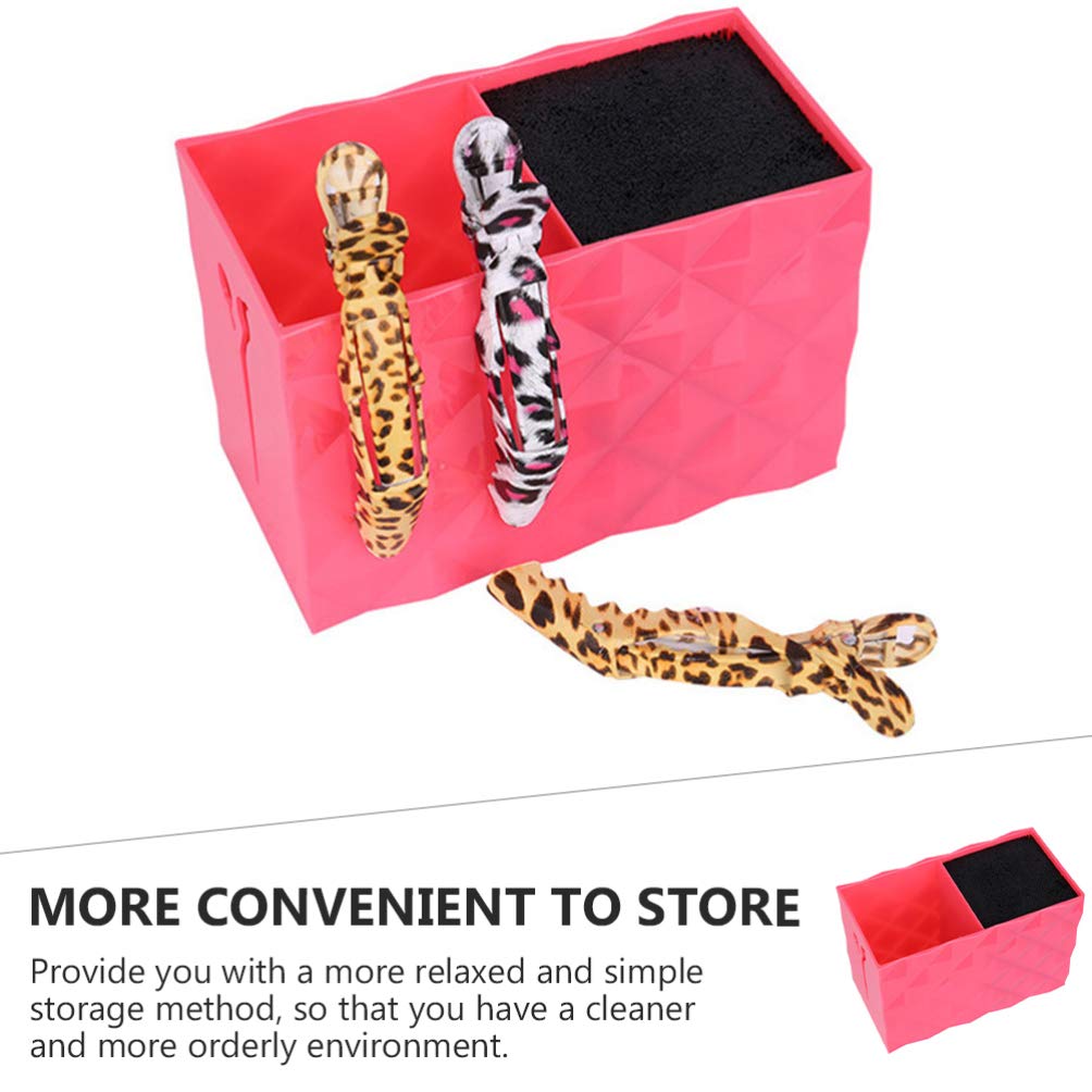 Removable bristle block being taken out of the pink hairdressing tool organizer box