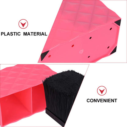 Uonlytech unisex salon toolkit storage stand displaying dimensions and dual compartment layout