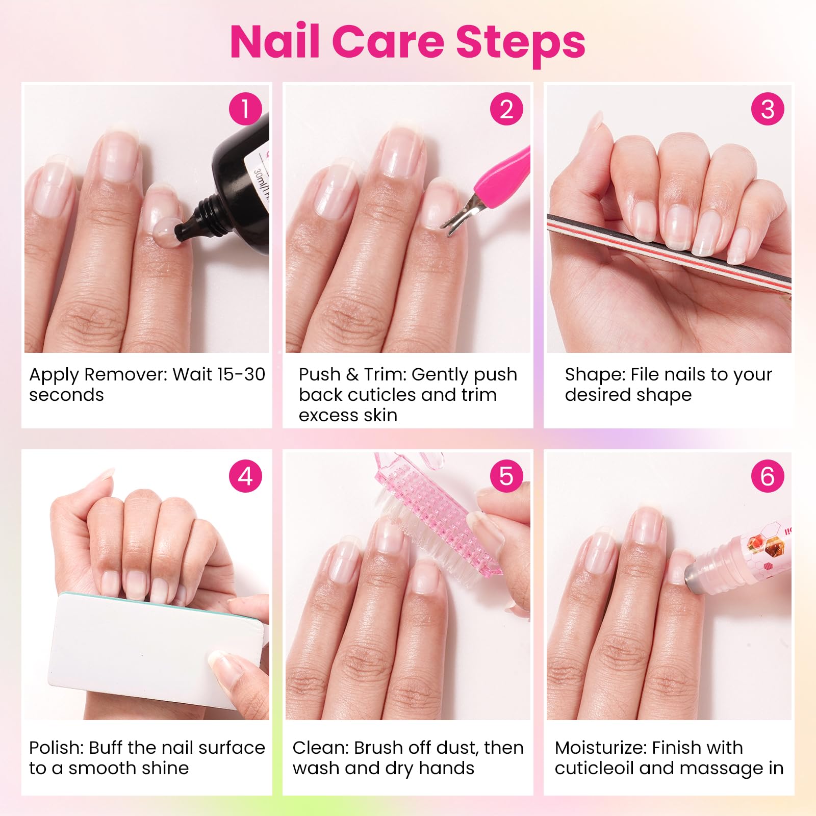 Instructions on how to use cuticle remover tools