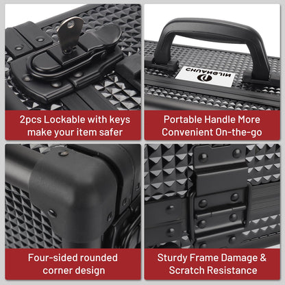 CHUANGJIN portable stylist case showing the heavy duty top handle and attached adjustable shoulder strap