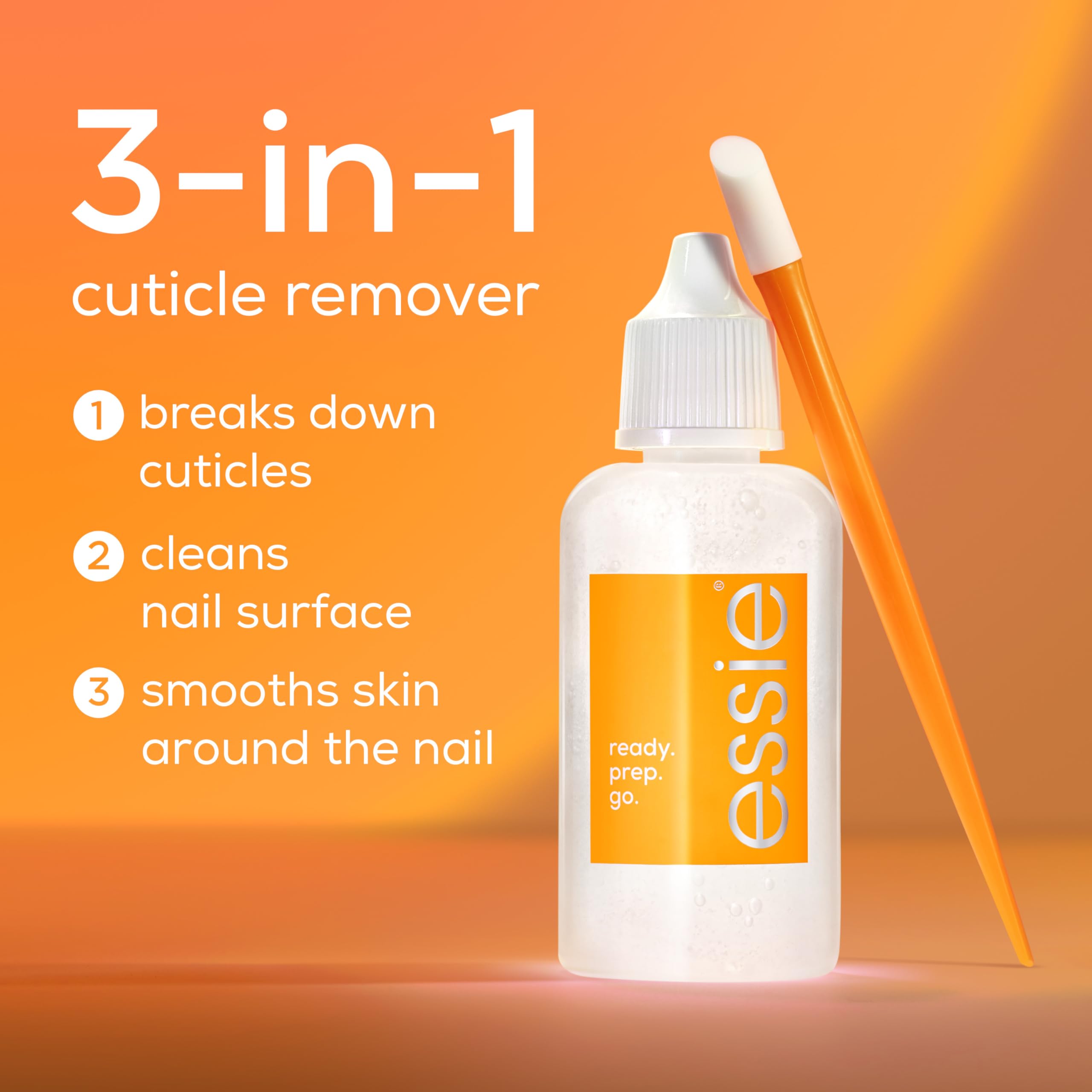 Essie cuticle softener packaging showing 3-in-1 benefits