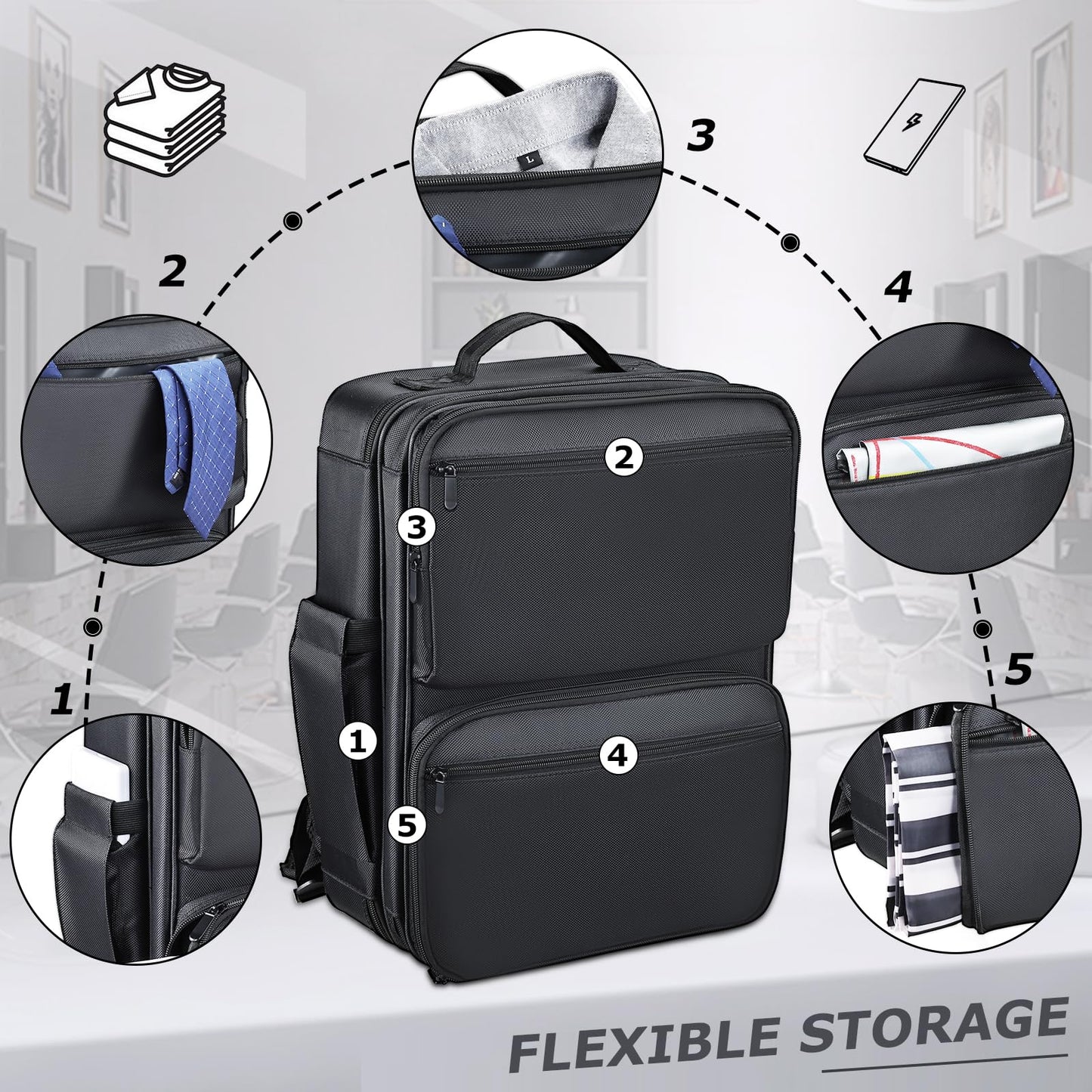 Yueieoun hair cutting tool organizer highlighting the secure password buckle lock mechanism