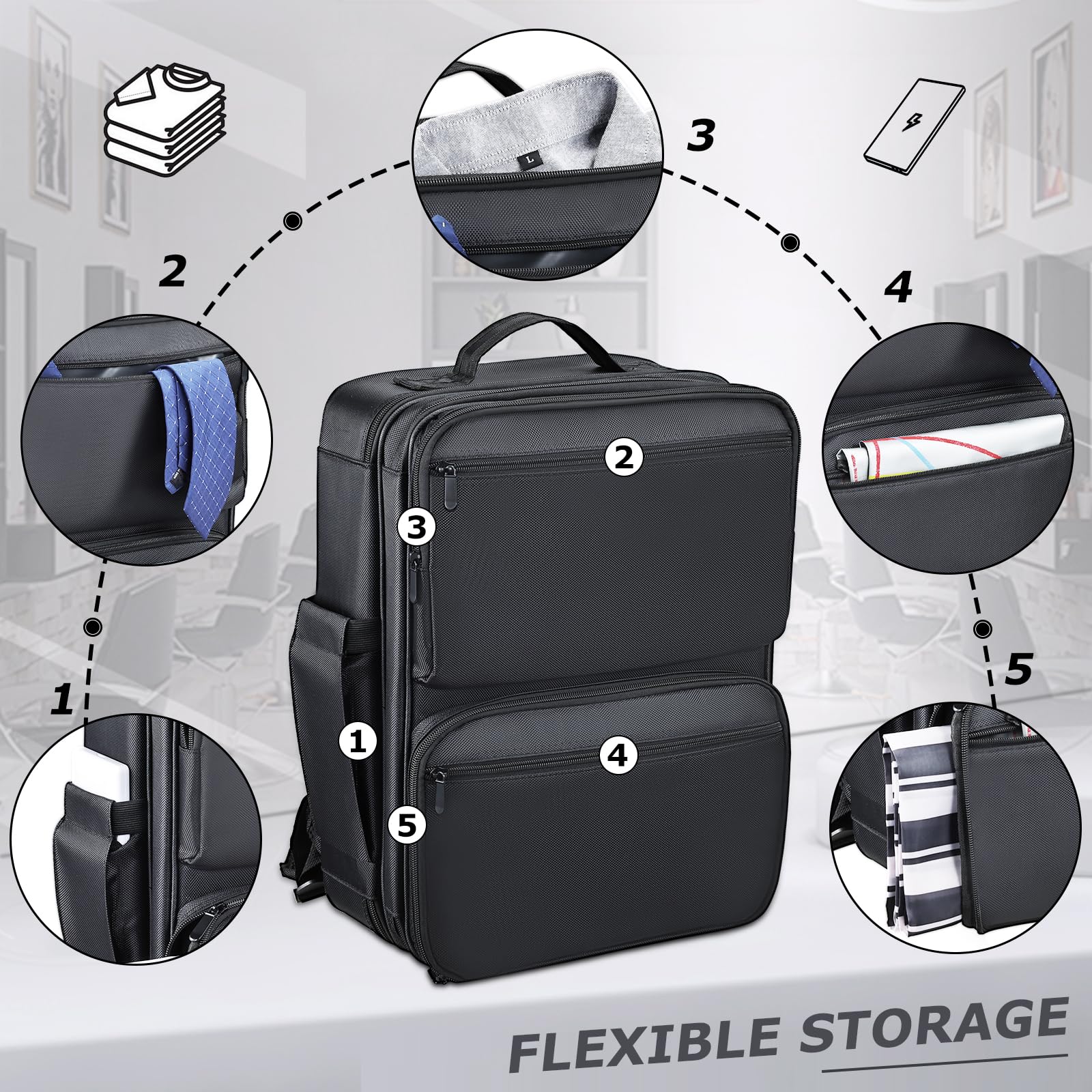 Yueieoun hair cutting tool organizer highlighting the secure password buckle lock mechanism