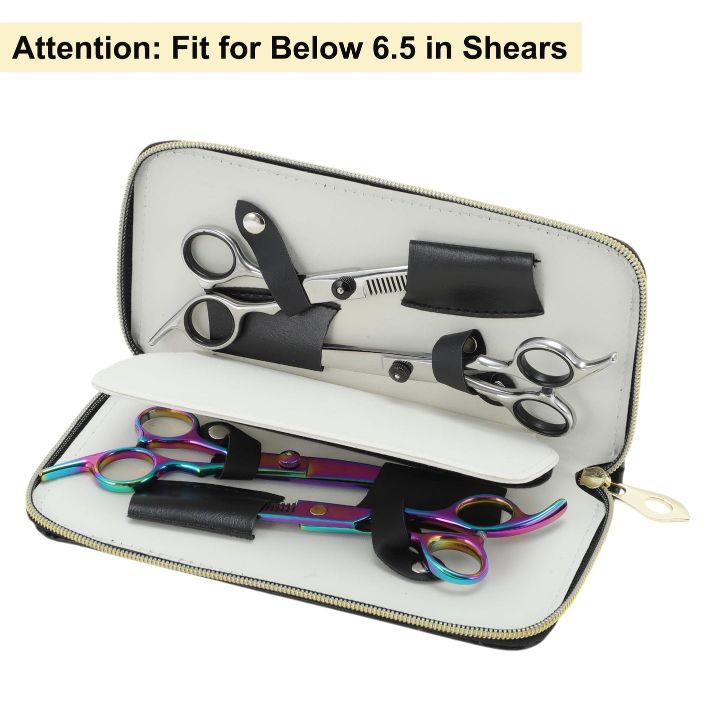 VOCOSTE hair shear case open view displaying four secure interior scissor slots