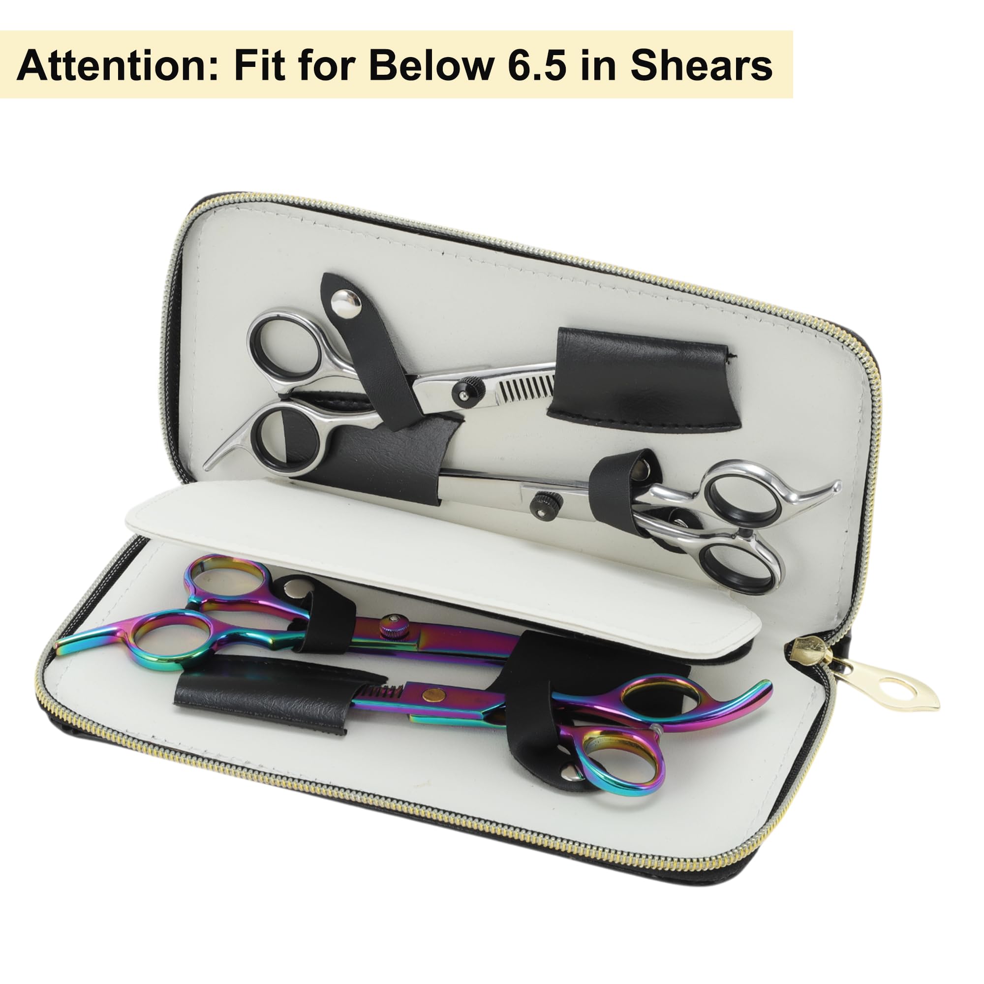 VOCOSTE hair shear case open view displaying four secure interior scissor slots