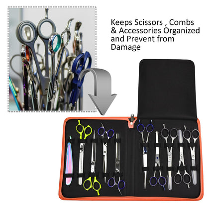 Shears Professional scissor travel case close up on the durable heavy duty stitching