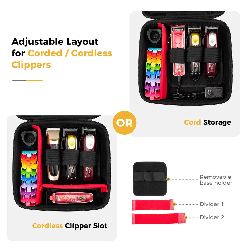 ProCase barber storage case showing internal adjustable Velcro dividers