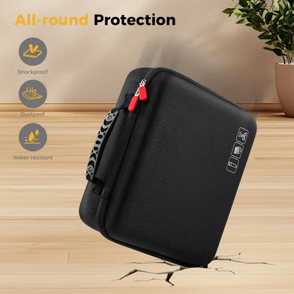 ProCase barber supplies travel bag layout demonstrating storage capacity for corded hair clippers and charging cables