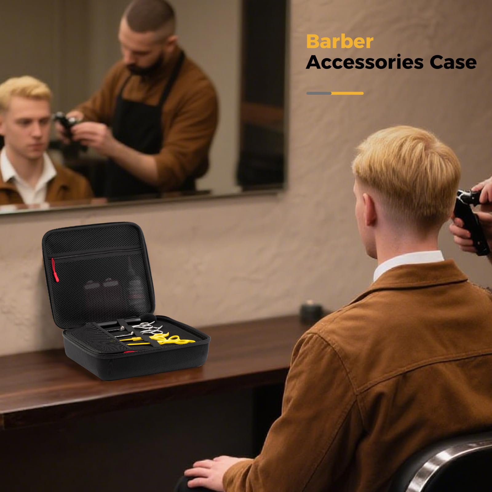 ProCase hair trimmer organizer box showing soft interior lining designed to prevent scratches on styling tools