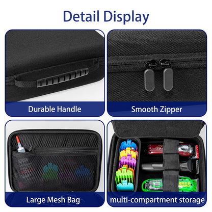Jeachan portable grooming kit pouch showcasing its compact size and heavy duty zipper closing mechanism.