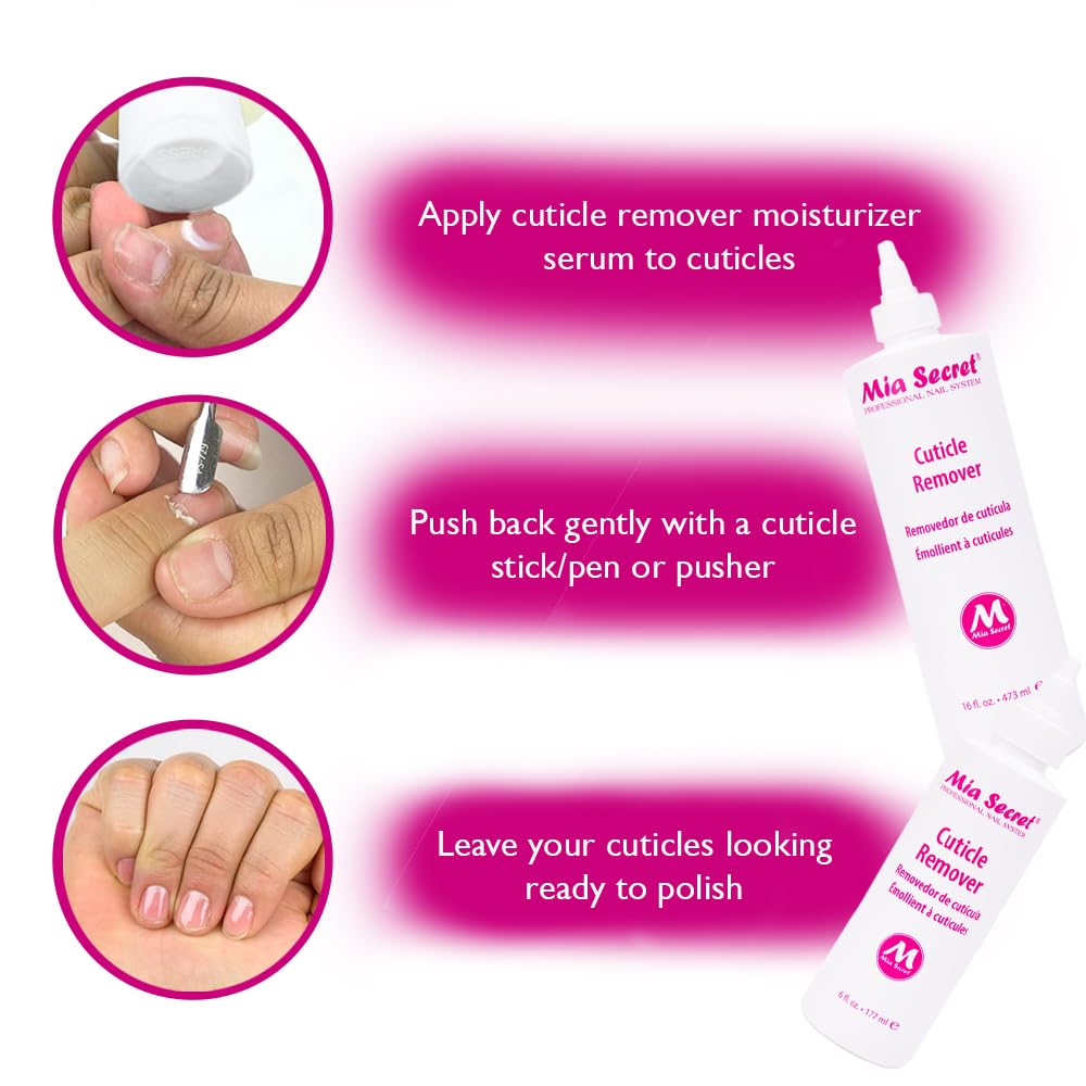 Back side of Mia Secret cuticle care product bottle