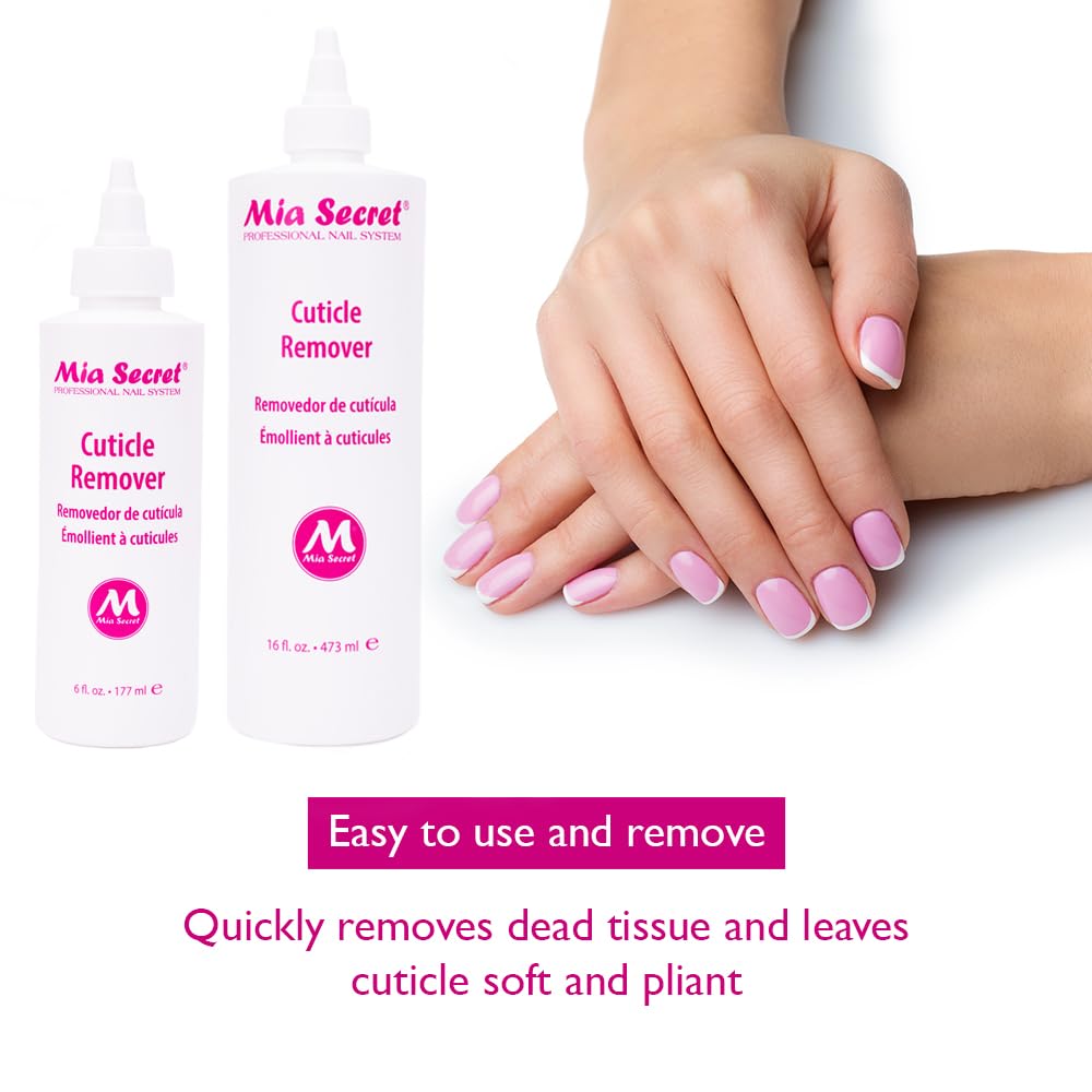 Application of Mia Secret cuticle remover for professional nails
