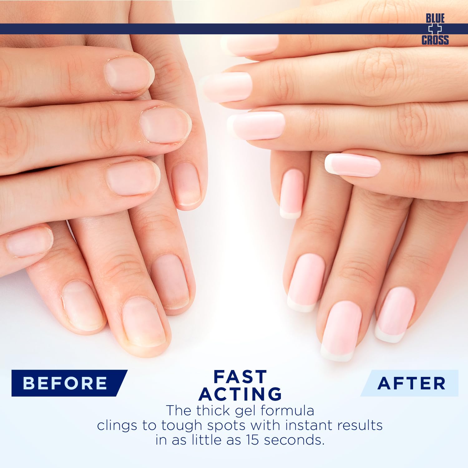 Close up of Blue Cross cuticle remover liquid gel texture