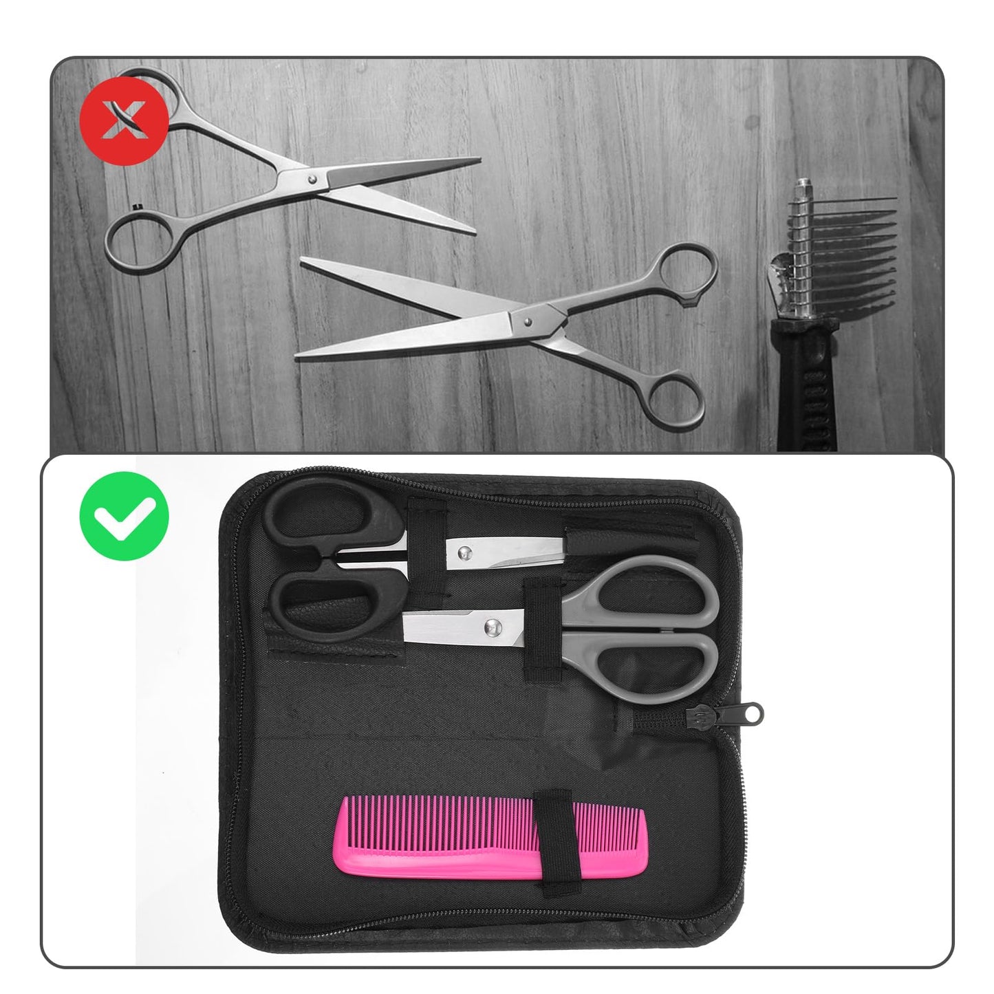 Jxiwfvl PU leather hairdresser tool bag protecting professional cutting shears from scratches