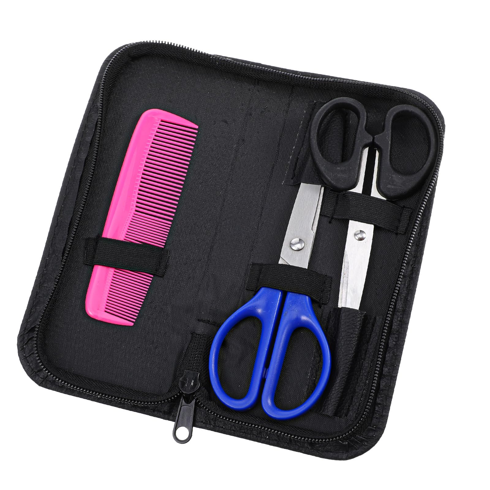Compact Jxiwfvl salon scissors holder box highlighting the durable zipper closure mechanism