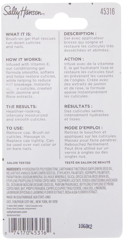 Sally Hansen Cuticle Rehab gel oil texture on skin