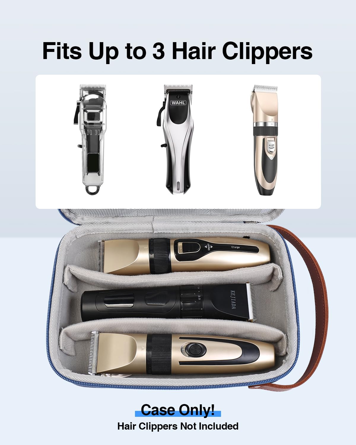 Luxtude trimmer bag bottom compartment with adjustable dividers holding grooming equipment securely