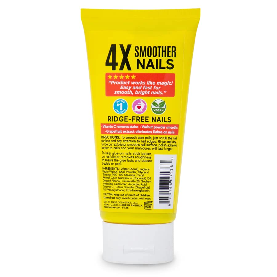 Nail-Aid 3 In 1 Pink Grapefruit Nail Cuticle Exfoliator cream texture and application.