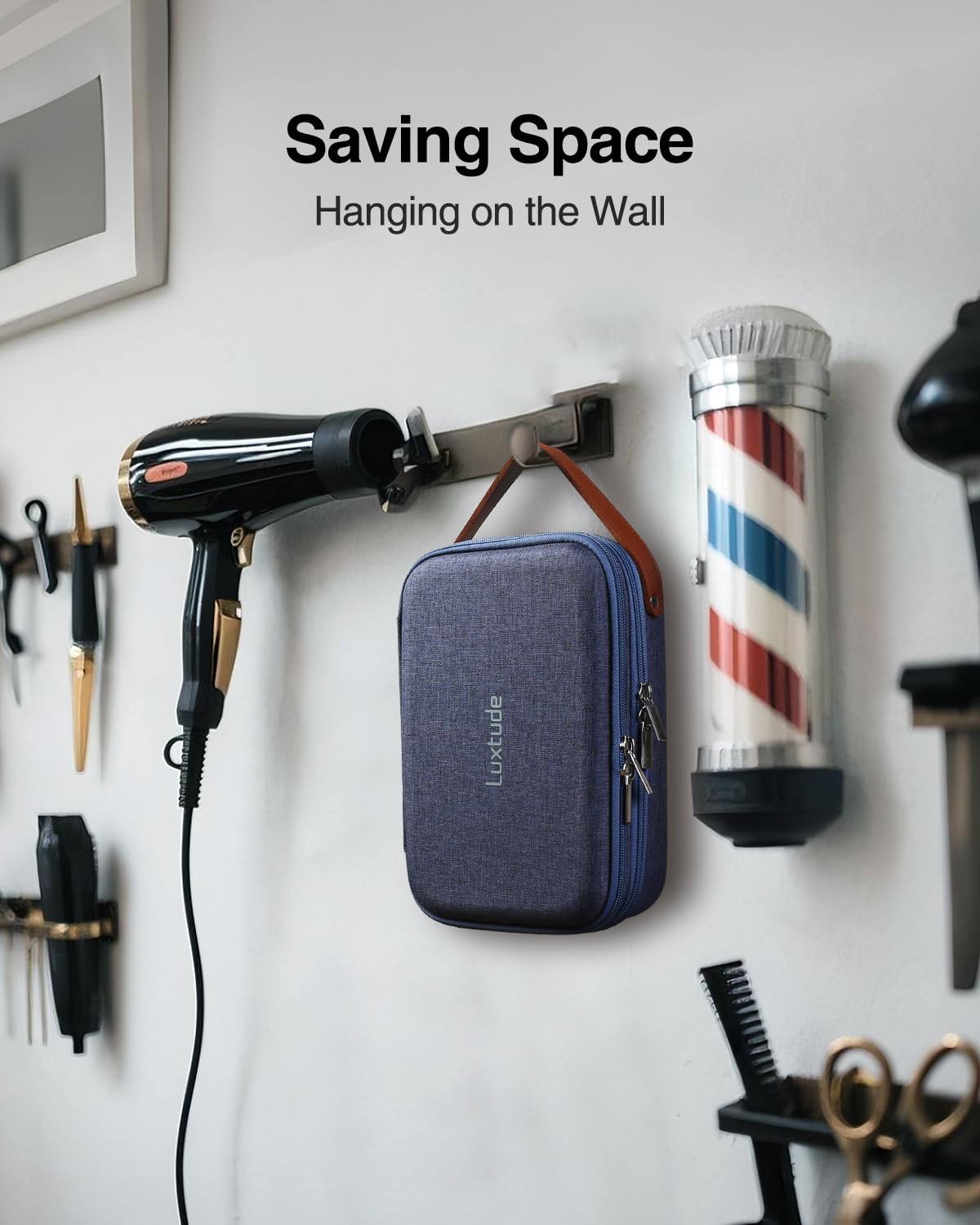 Luxtude heavy duty clipper case closed view illustrating water-resistant external shell material