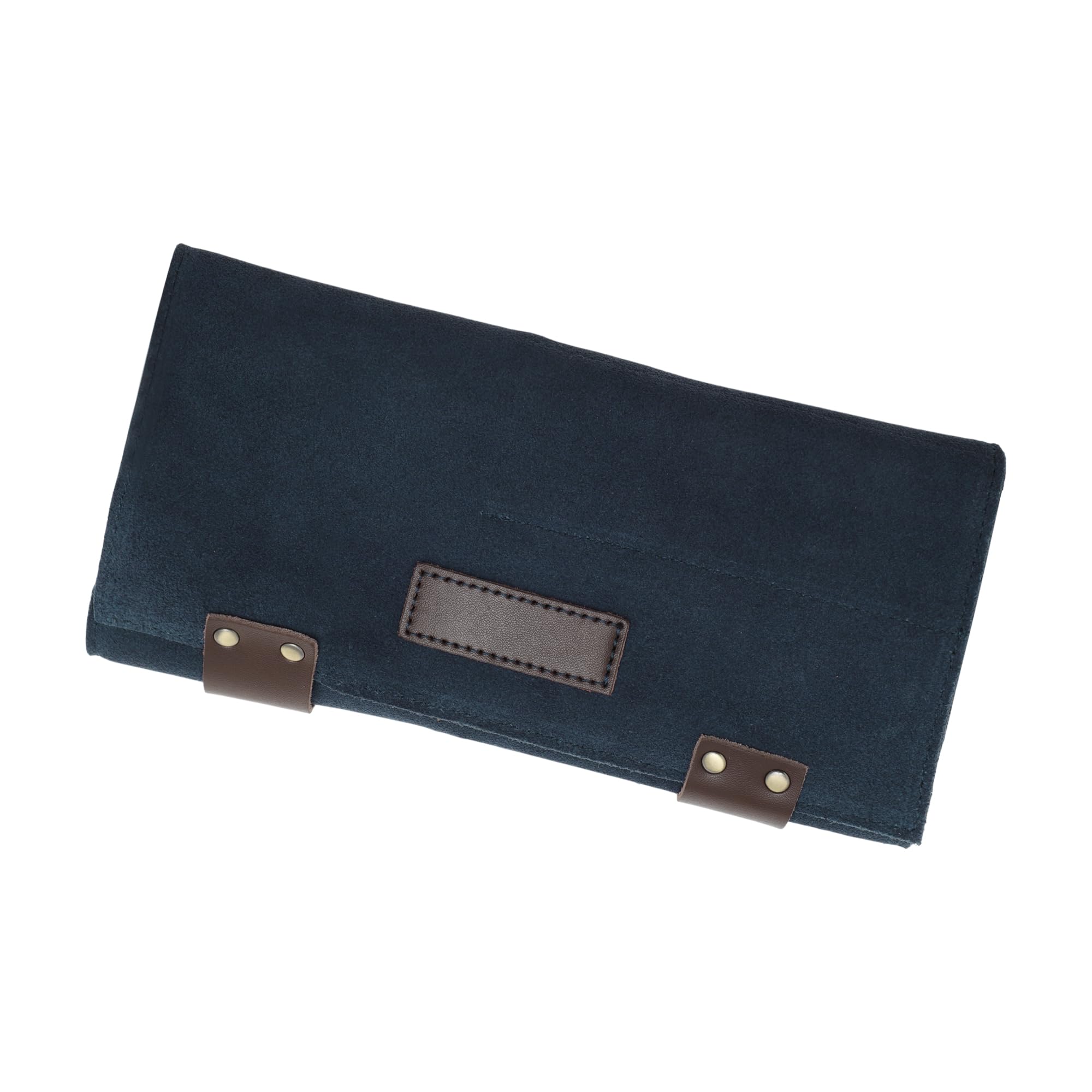VOCOSTE blue leather barber tool organizer roll compact travel view