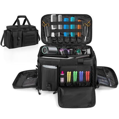 LASUK hair clipper case organizer with open compartment showing adjustable dividers