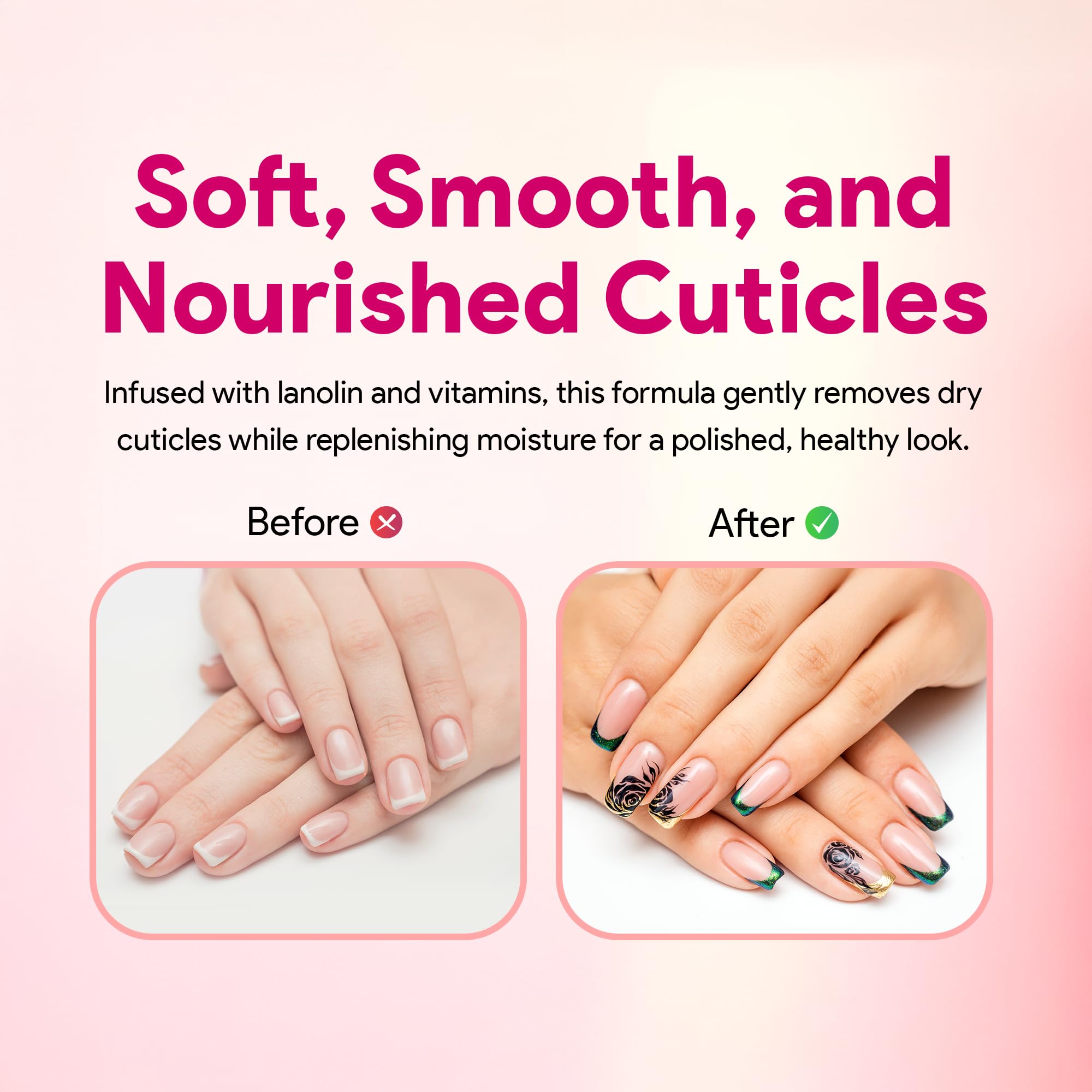 Back label of Cuccio Pro Hydrating Cuticle Remover bottle