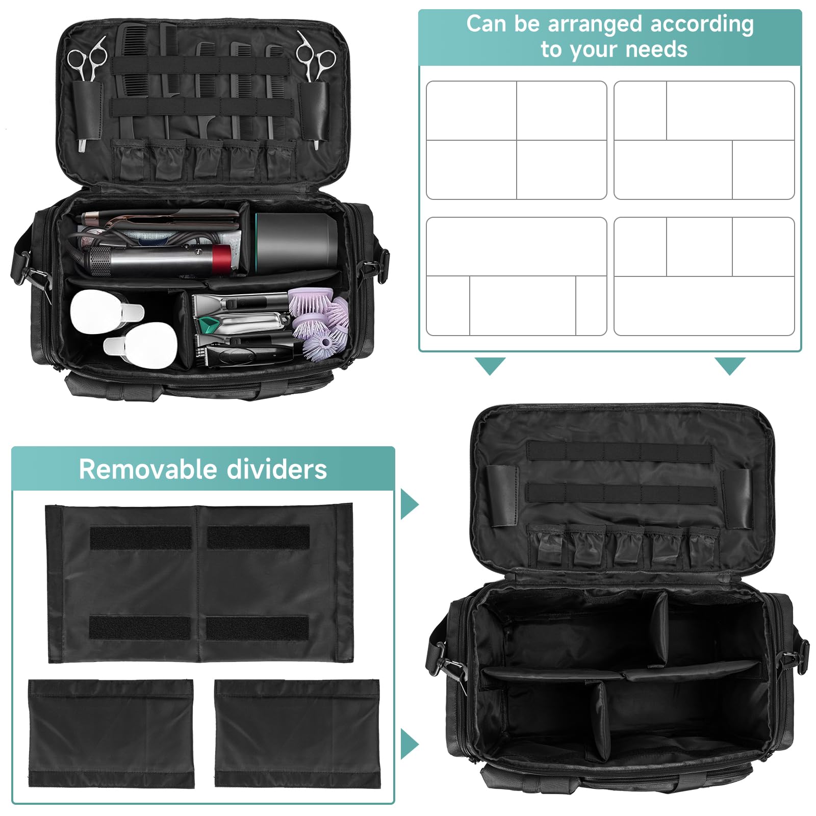 LASUK portable salon equipment storage case top handle details close up view