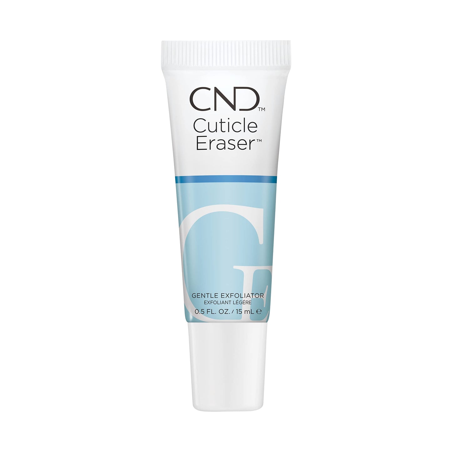 Cnd Cuticle Eraser 0.5 fluid ounce tube in hand