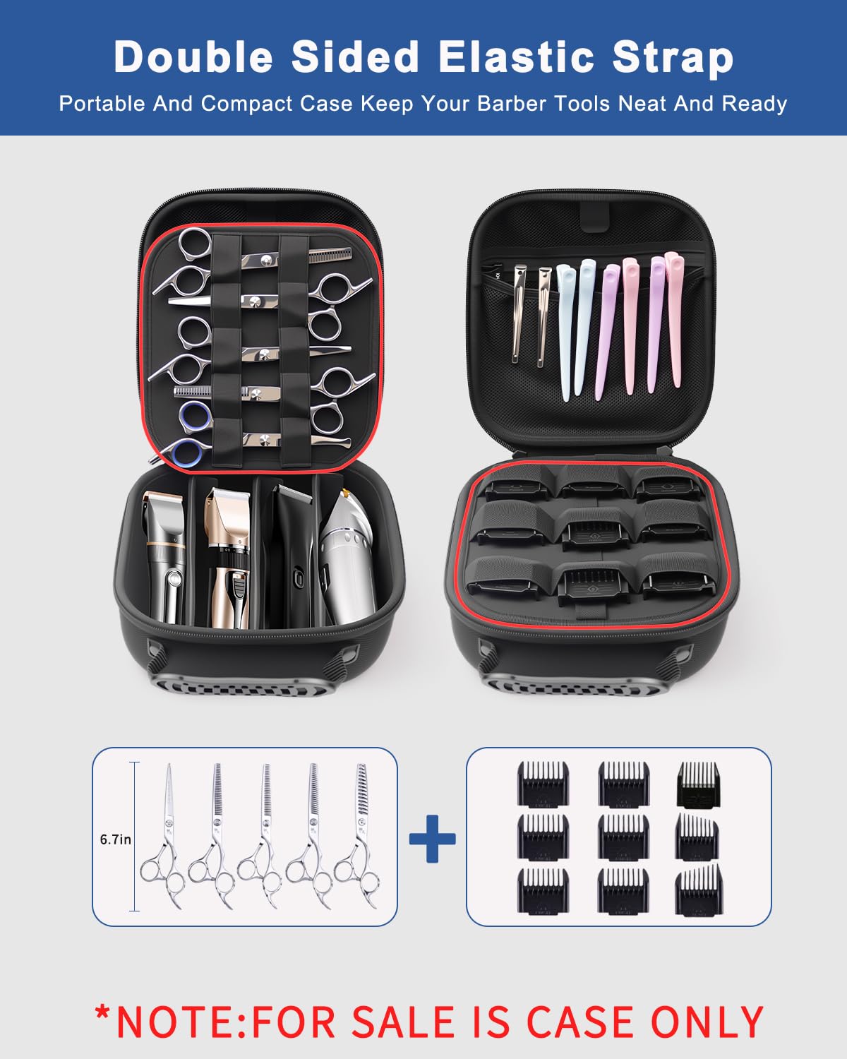 Krypthos portable clipper storage holder opened with customizable Velcro dividers and clippers inside
