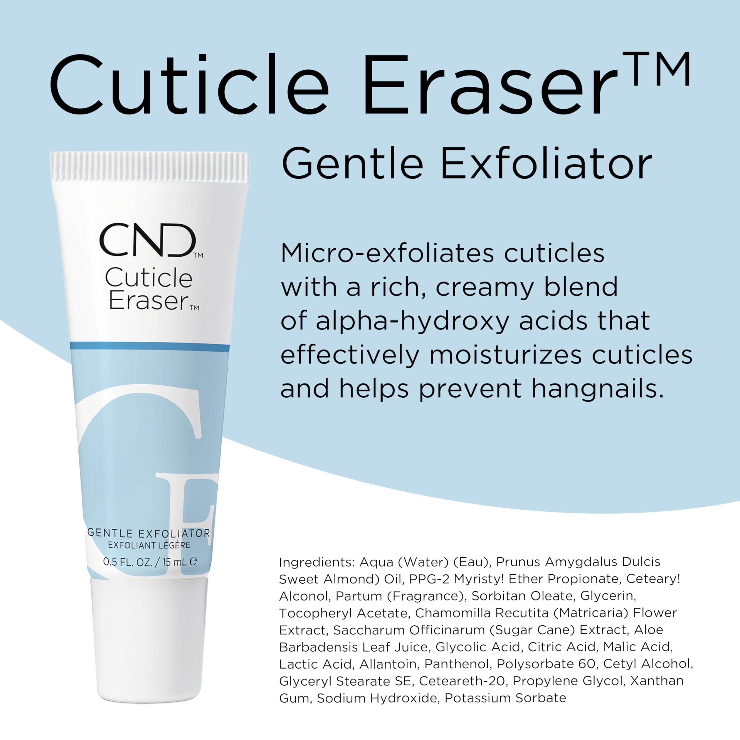 Cnd Cuticle Eraser product box back label details