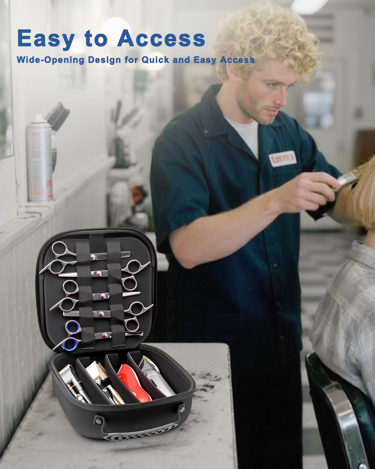 Krypthos compact lightweight mobile barber bag fitting inside a travel luggage bag