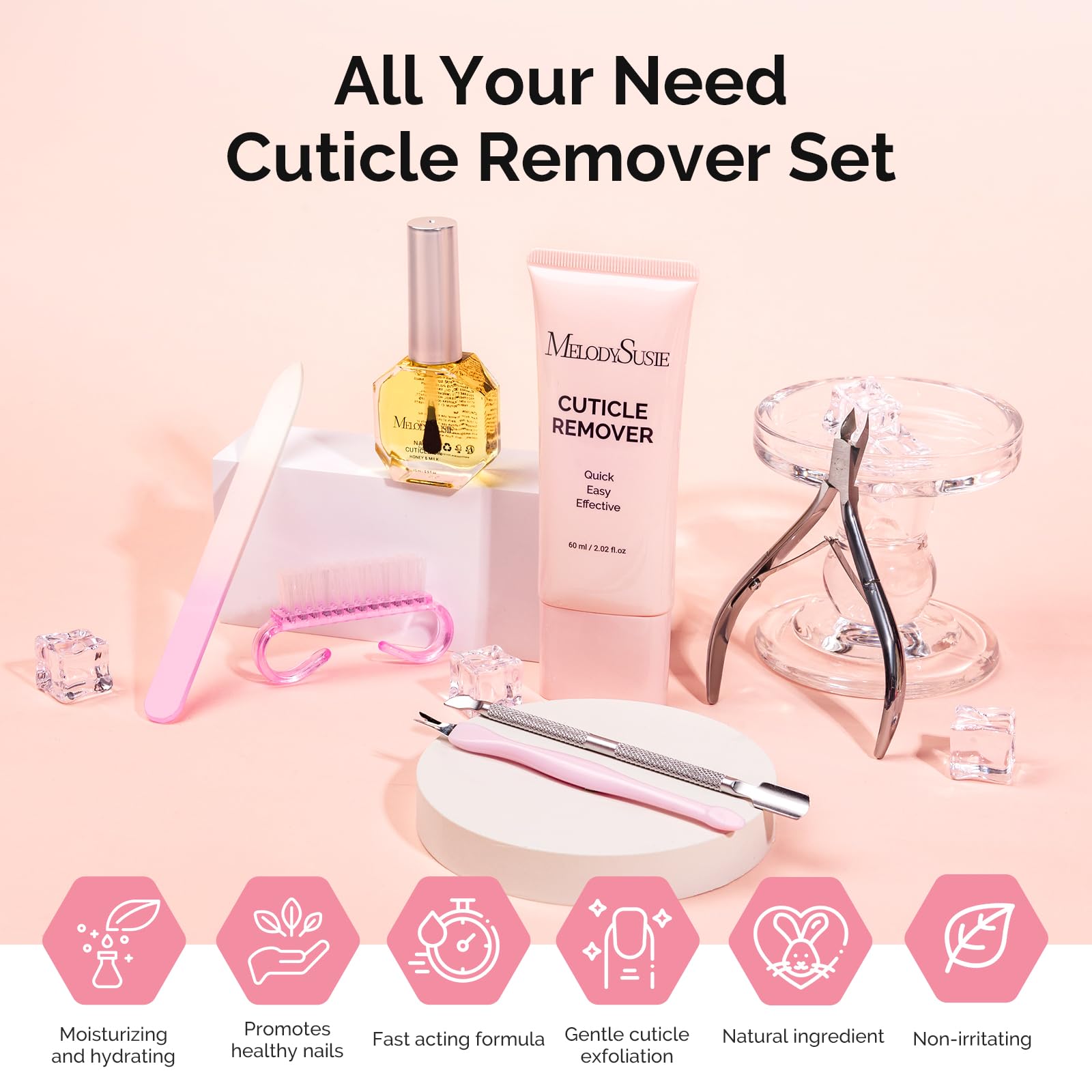 Close up of MelodySusie 60 gram cuticle remover cream tube