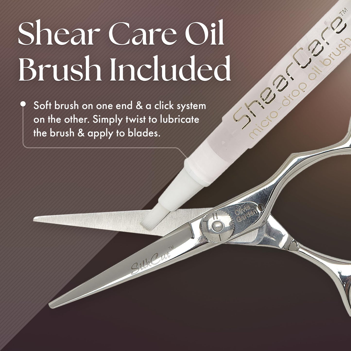 Ergonomic offset handle and finger rest design of the Olivia Garden professional hairdressing scissors