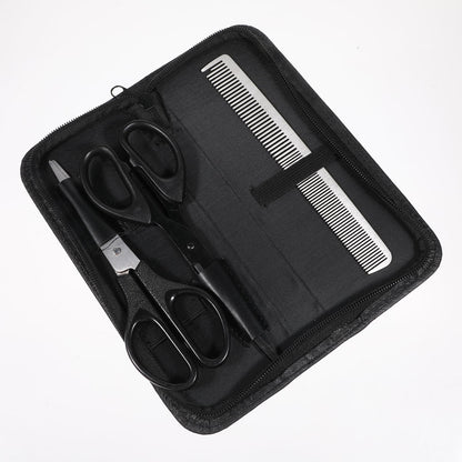 Zelphvt hairdressing scissor pouch being packed easily into a travel suitcase for mobile styling.
