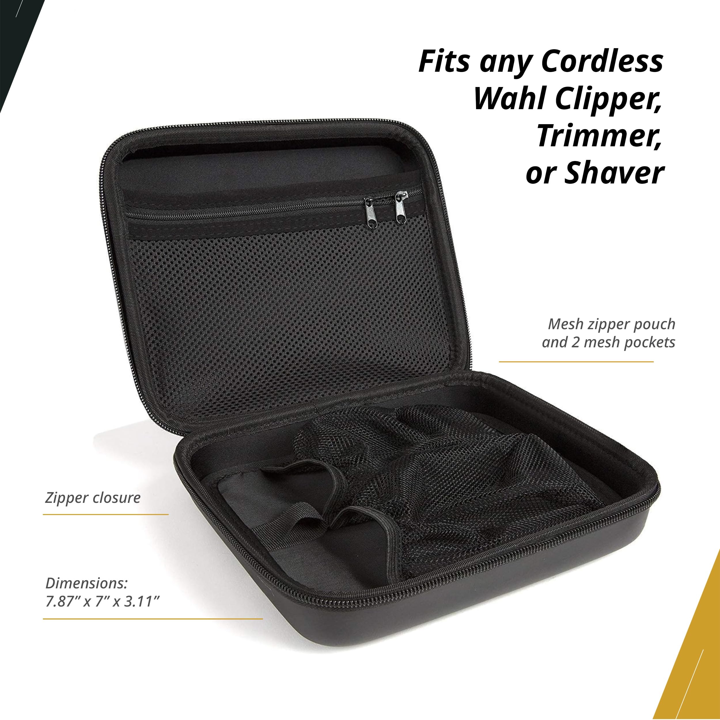 Premium barber clipper carrying bag with secure zipper closure mechanism