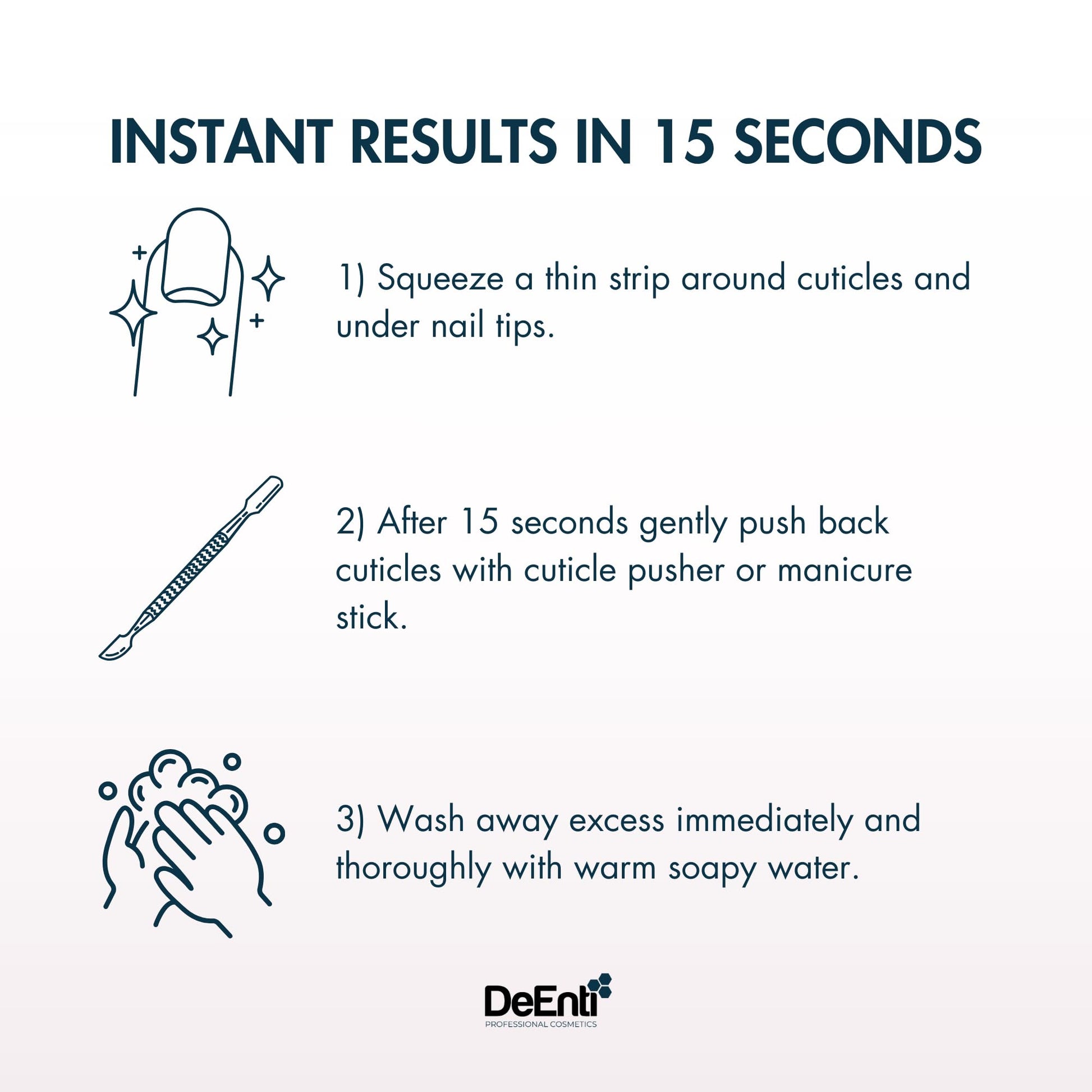 Close up of 8 Fluid Ounce DeEnti cuticle remover bottle
