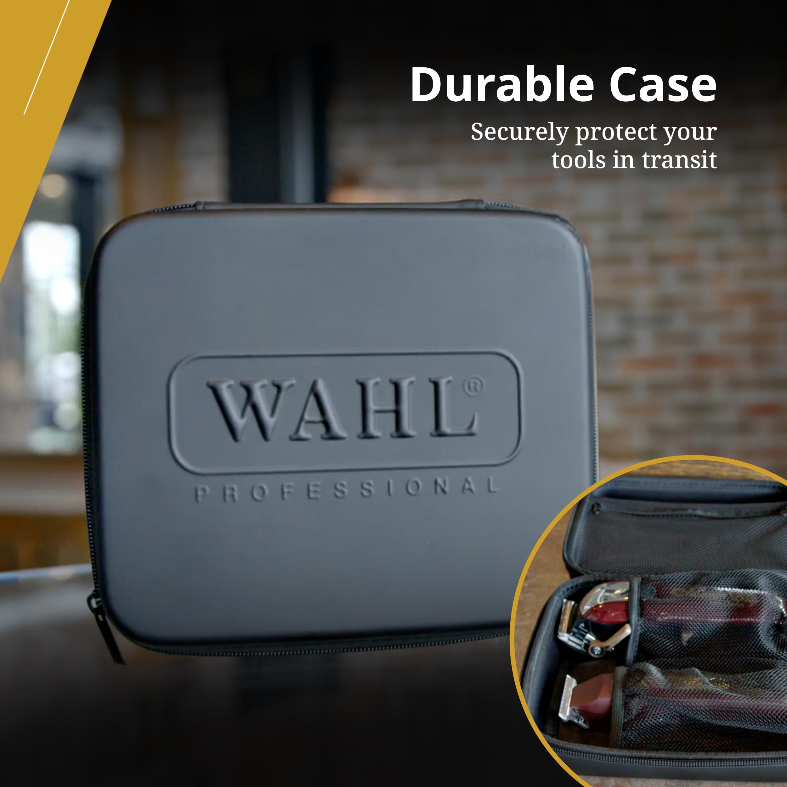 Compact hard case protective storage solution for cordless styling clippers