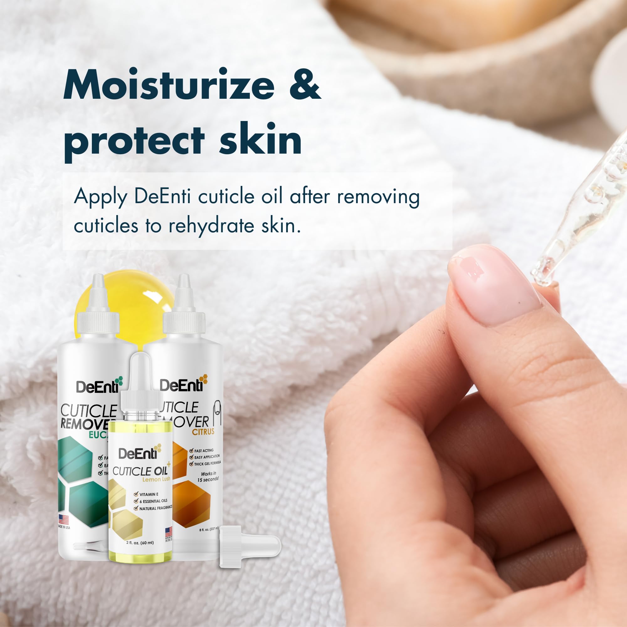 DeEnti nail care product on manicure table